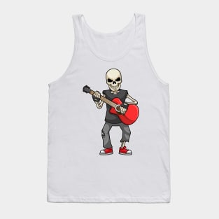 Skeleton at Music with Guitar Tank Top